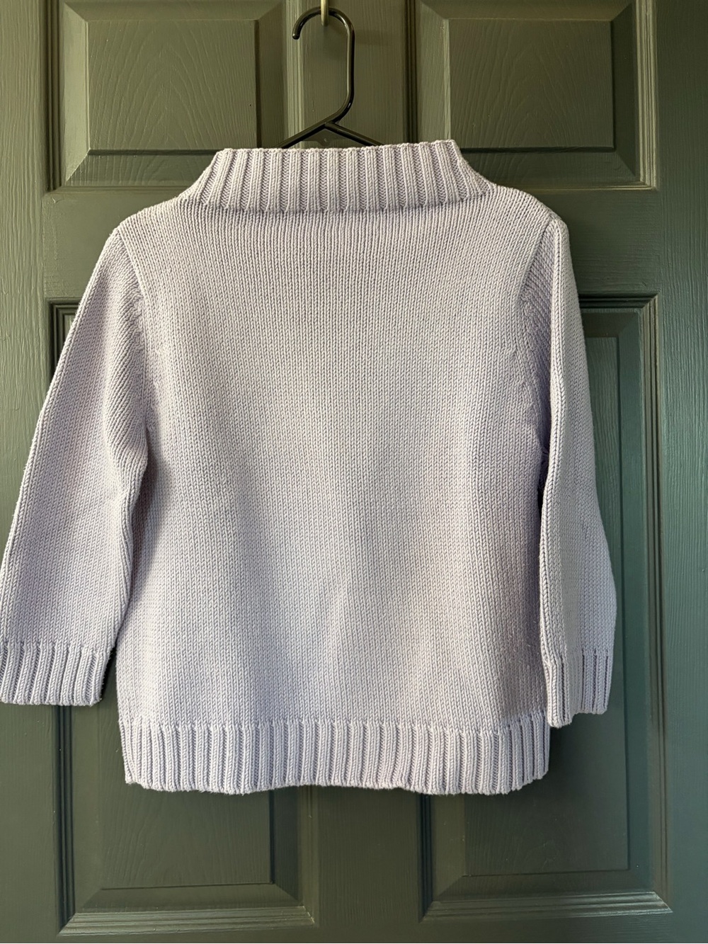 Women's Light Lavender Knit Sweater - Wide Crew Neck